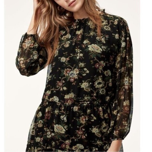 Aritzia Wilfred Lamare Ruffle Floral Mini Dress - Picture 3 of 11